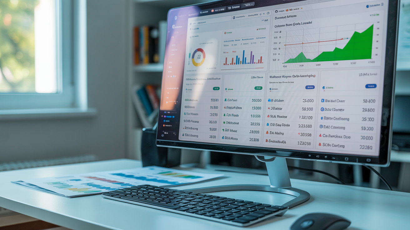 SEO analytics dashboard showing website traffic and keyword performance